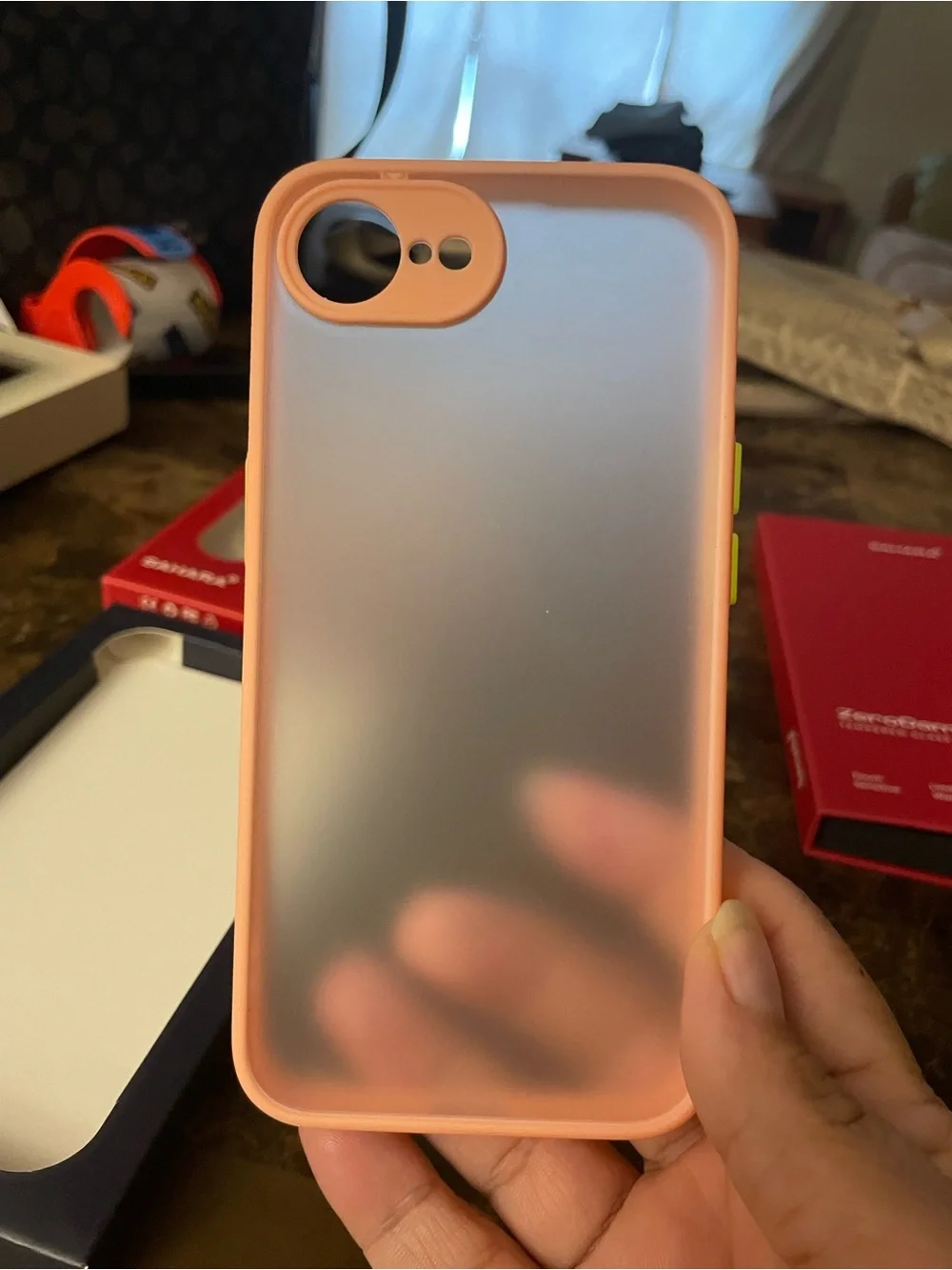 Venture Series Slim Case for Apple iPhone 16e — White with Peach Trim